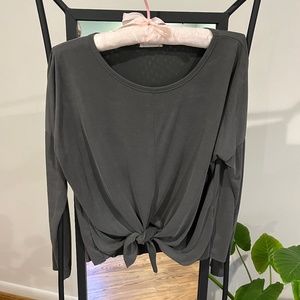 Cropped Front Tie Blouse